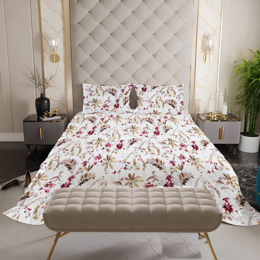 New York Collection Cotton Flat Bedsheet- Maroon