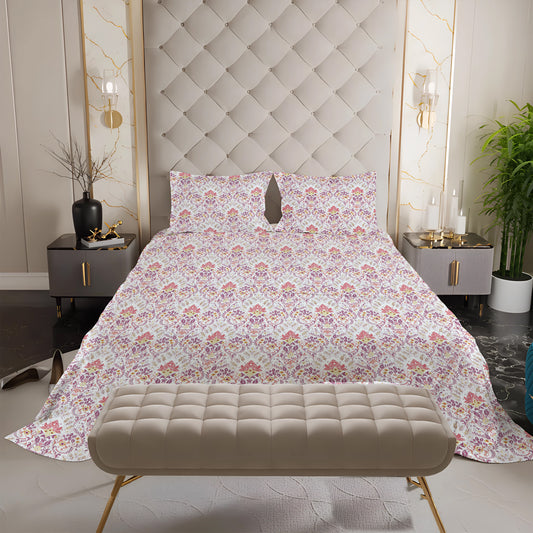 New York Collection Cotton Flat Bedsheet- Pink