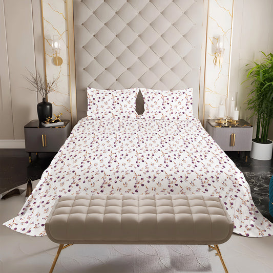 London Collection Cotton Flat Bedsheet- Rosewood