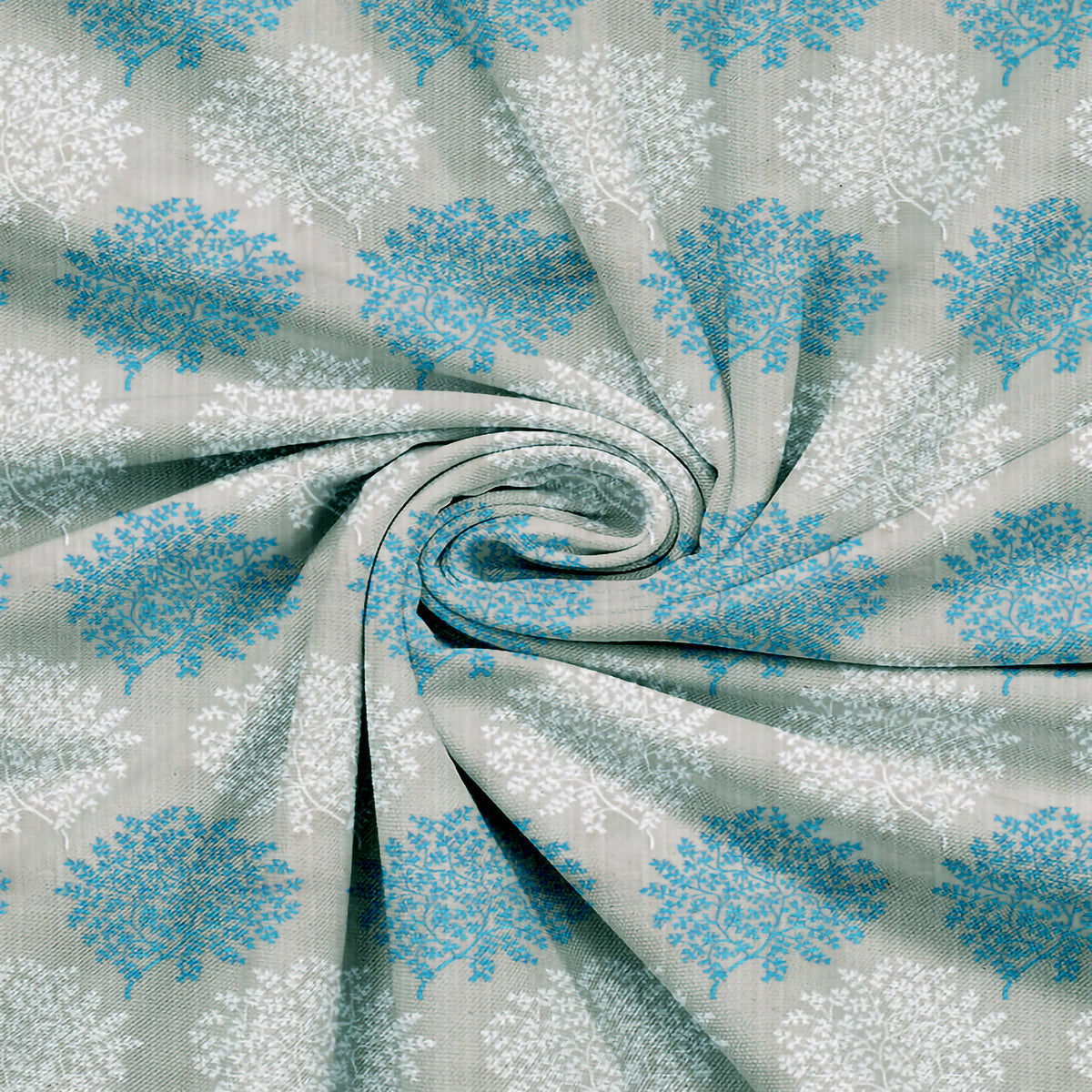 Venice Collection Room Darkening Premium Curtain - Floral Aqua (Pack of 1)