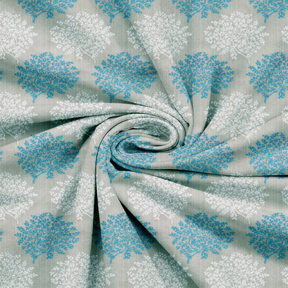 Venice Collection Room Darkening Premium Curtain - Floral Aqua (Pack of 1)