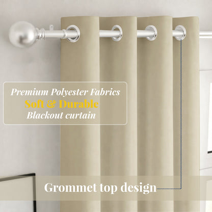 Paris Collection Blackout Curtain Window/Door/Long Door - Cream (Pack of 1)