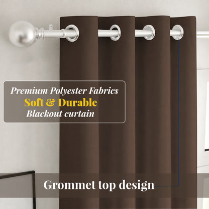 Paris Collection Blackout Curtain Window/Door/Long Door- Coffee (Pack of 1)