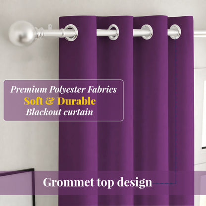 Paris Collection Blackout Curtain Window/Door/Long Door - Purple (Pack of 1)
