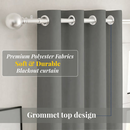 Paris Collection Blackout Curtain Window/Door/Long Door - Grey (Pack of 1)