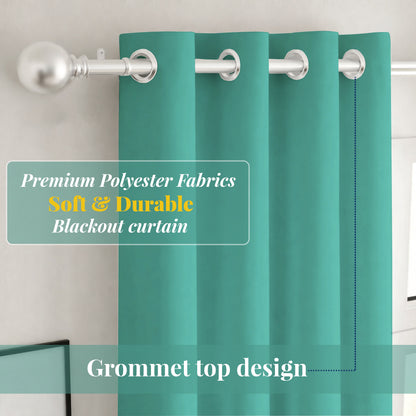 Paris Collection Blackout Curtain Window/Door/Long Door - Aqua (Pack of 1)