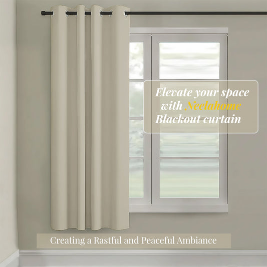 Paris Collection Blackout Curtain Window/Door/Long Door - Cream (Pack of 1)