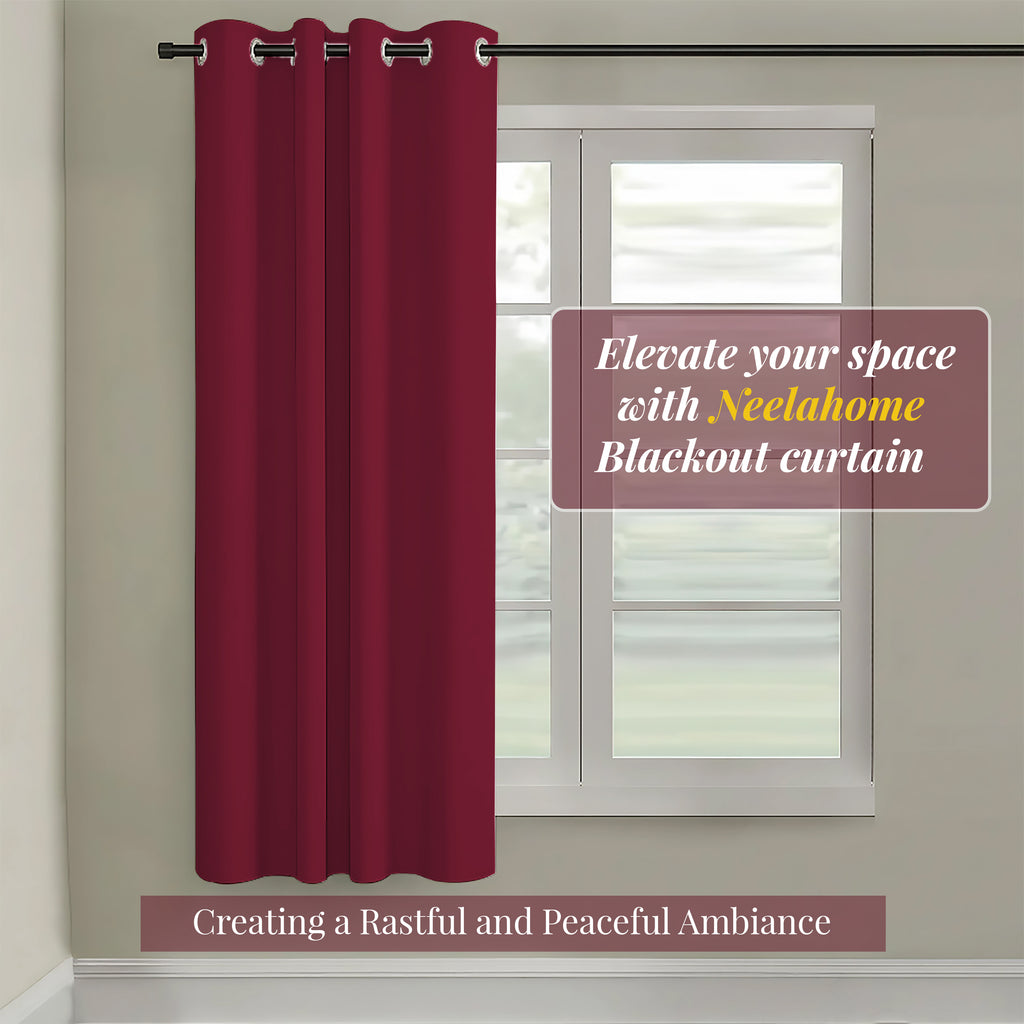 Paris Collection Blackout Curtain Window/Door/Long Door - Maroon (Pack of 1)