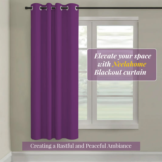 Paris Collection Blackout Curtain Window/Door/Long Door - Purple (Pack of 1)