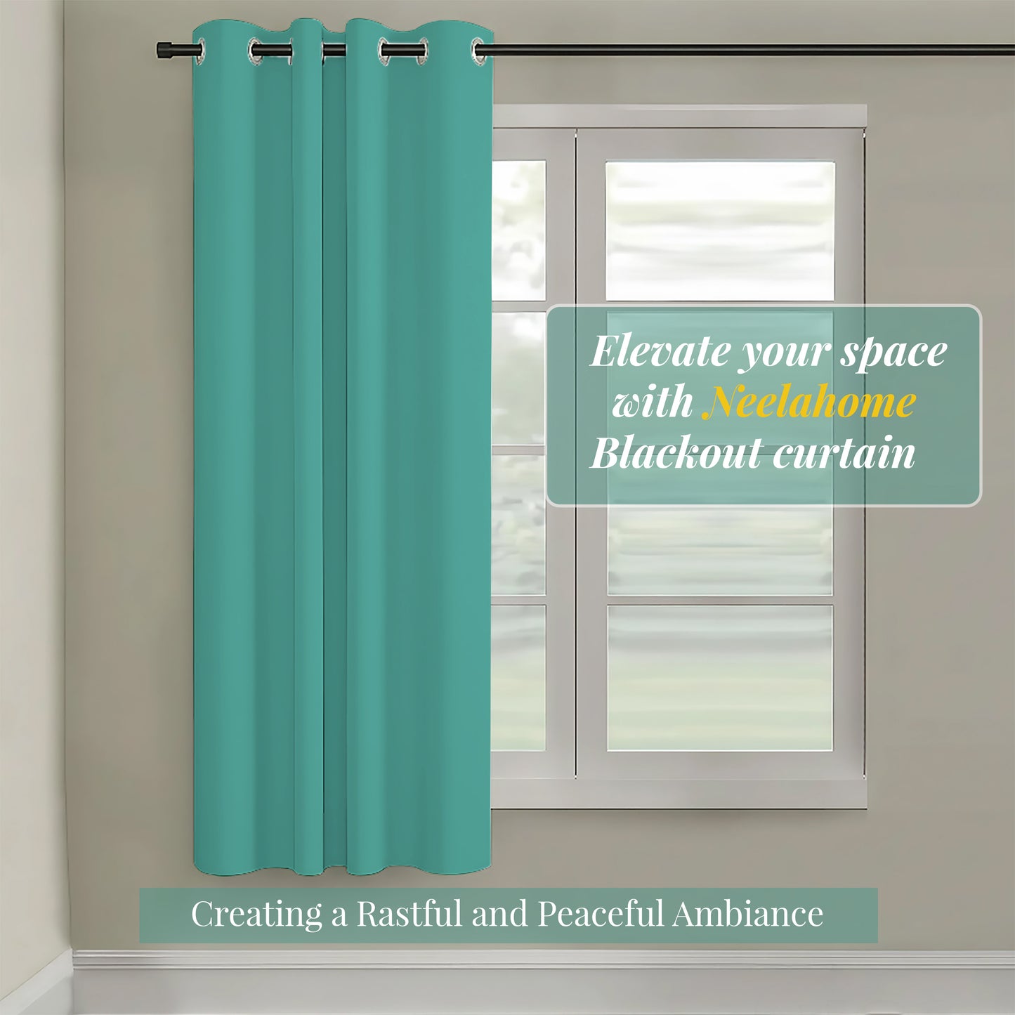 Paris Collection Blackout Curtain Window/Door/Long Door - Green (Pack of 1)