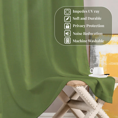 Paris Collection Blackout Curtain Window/Door/Long Door - Green (Pack of 1)