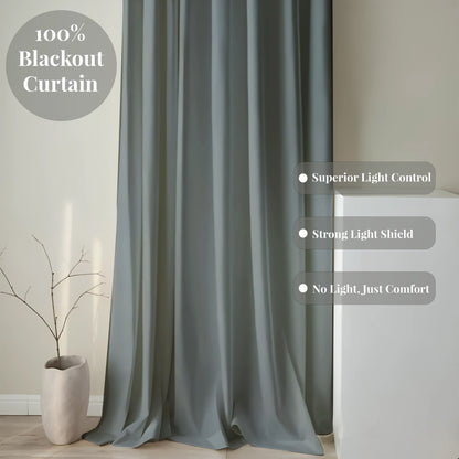 Paris Collection Blackout Curtain Window/Door/Long Door - Green (Pack of 1)