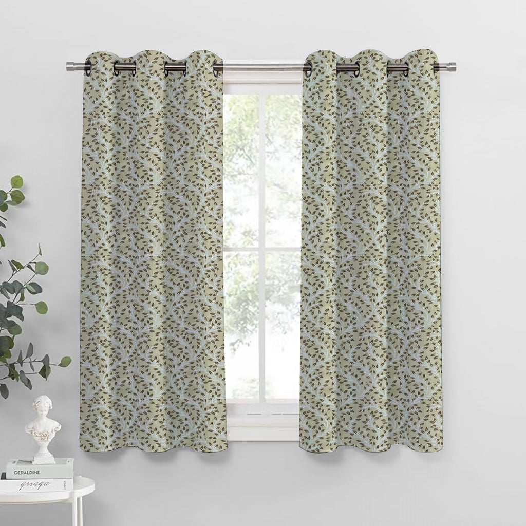 Venice Collection Room Darkening Premium Curtain - Floral Coffee (Pack of 1)
