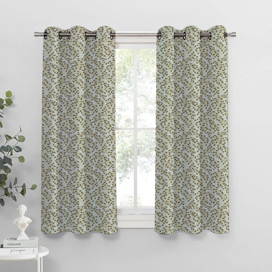 Venice Collection Room Darkening Premium Curtain - Floral Coffee (Pack of 1)